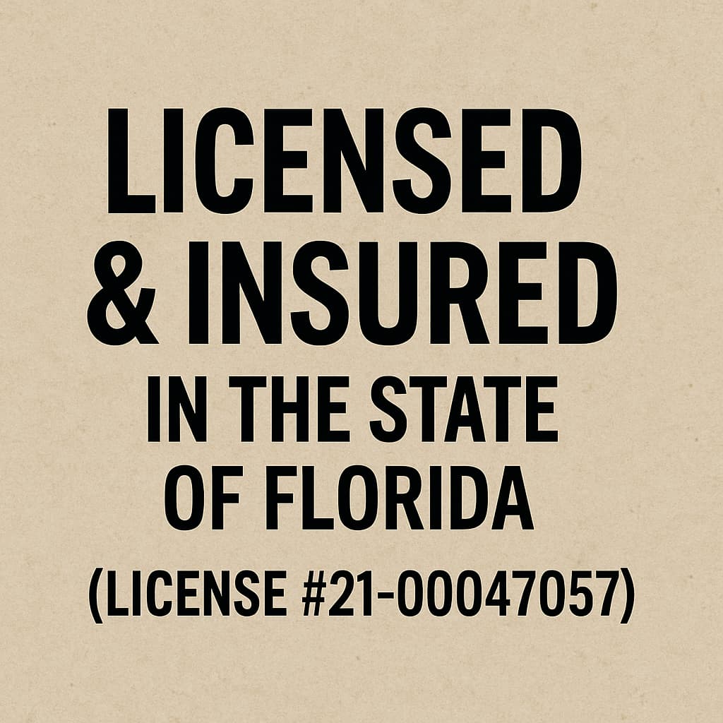Licensed & Insured in the State of Florida