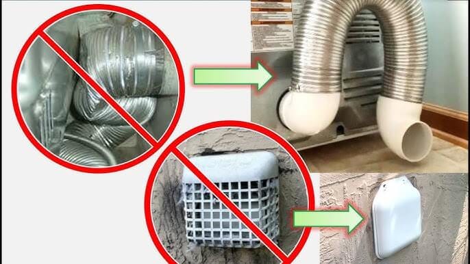 Dryer cleaning vent routing diagram for optimal airflow