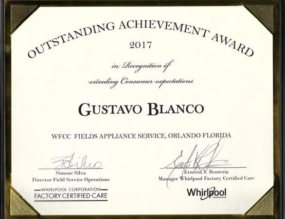 Certificate 2 of Gustavo Blanco from Complete Dryer Vent